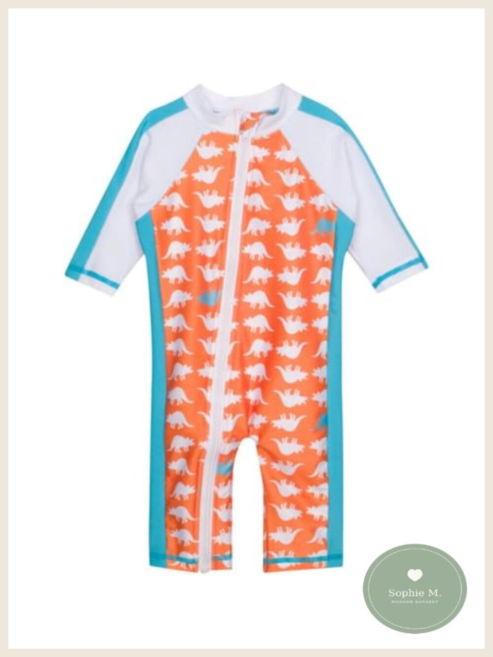 UPF50+ Boys Swim Shirt Long Sleeve One Piece Sunsuit Full Zipper